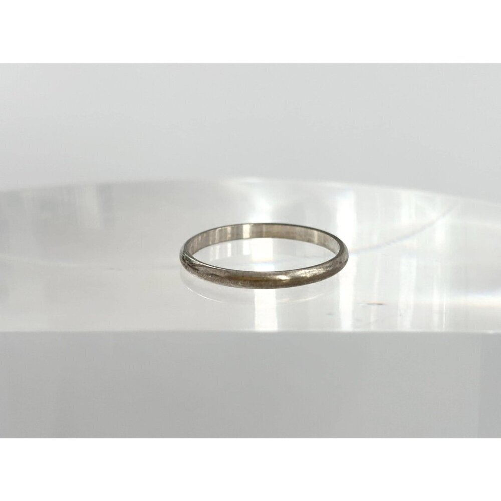 Minimalist Style Wedding Band B925 Sterling Silver Vintage Ring - sz 8 - Picture 5 of 10